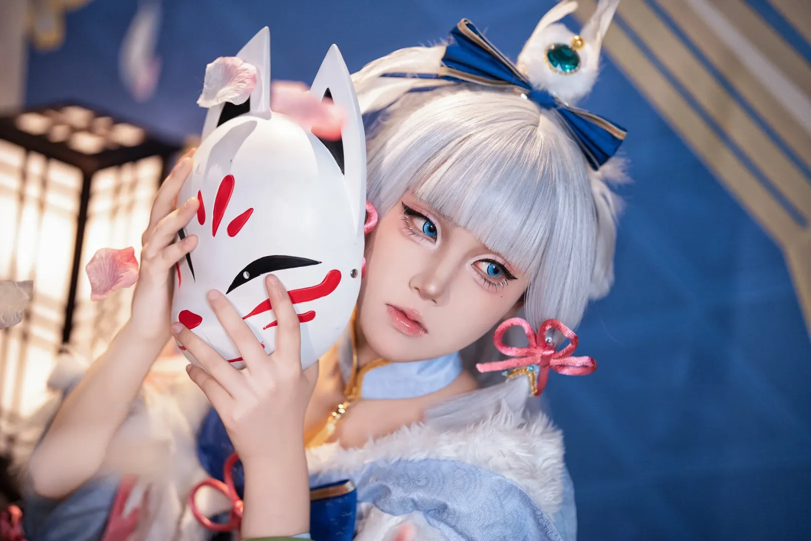 原神, cosplay, 神里绫华cos, 白鹭樱华, 白毛cosplay - 第2张