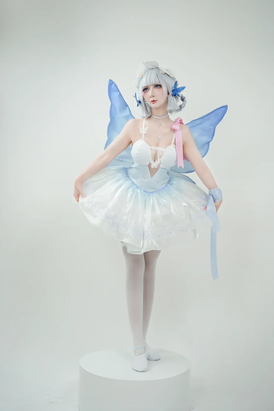 原神, コスプレ, 神里綾華 コスプレ, 白ストッキング, バレエスタイル - 8枚目