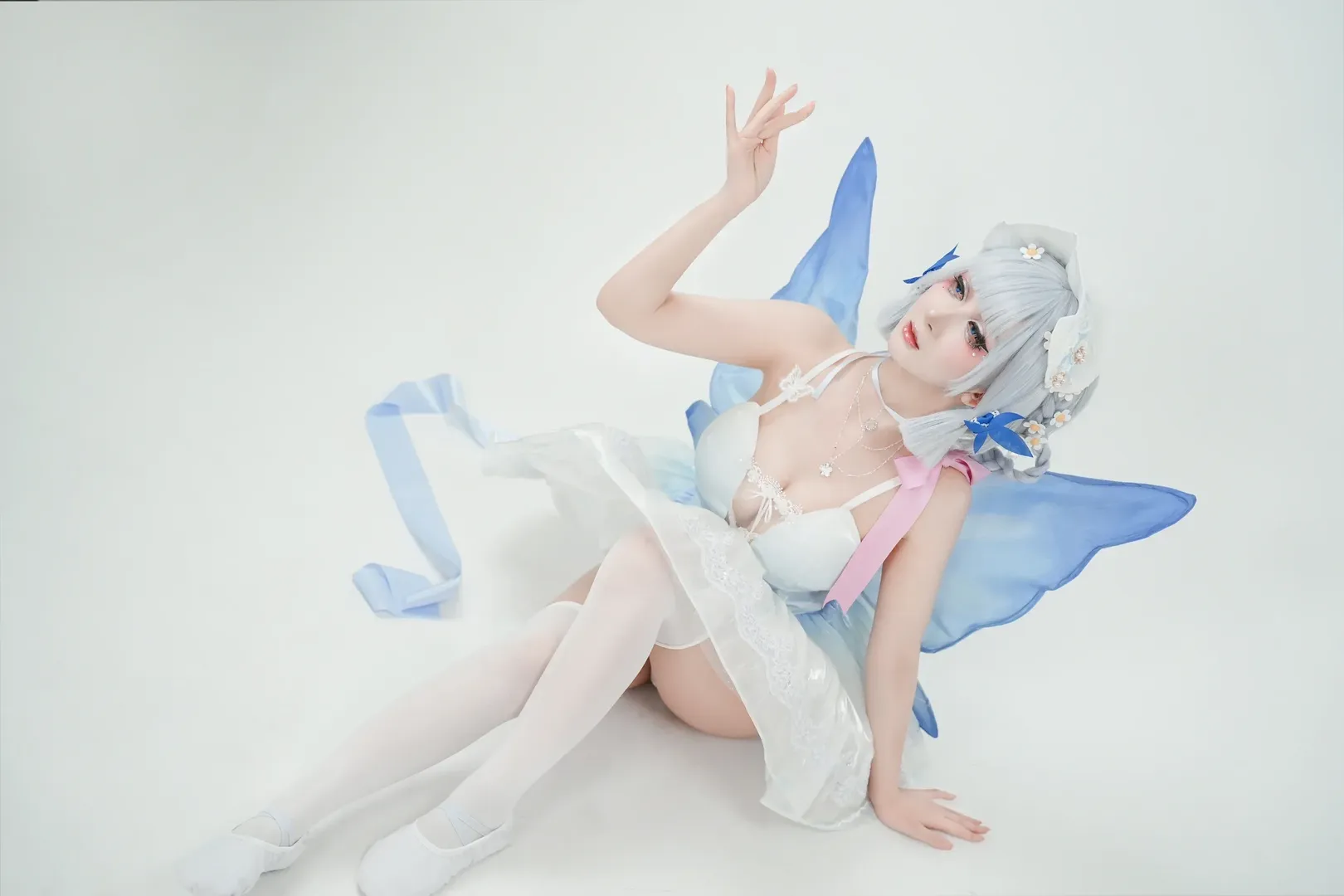 原神, コスプレ, 神里綾華 コスプレ, 白ストッキング, バレエスタイル - 9枚目
