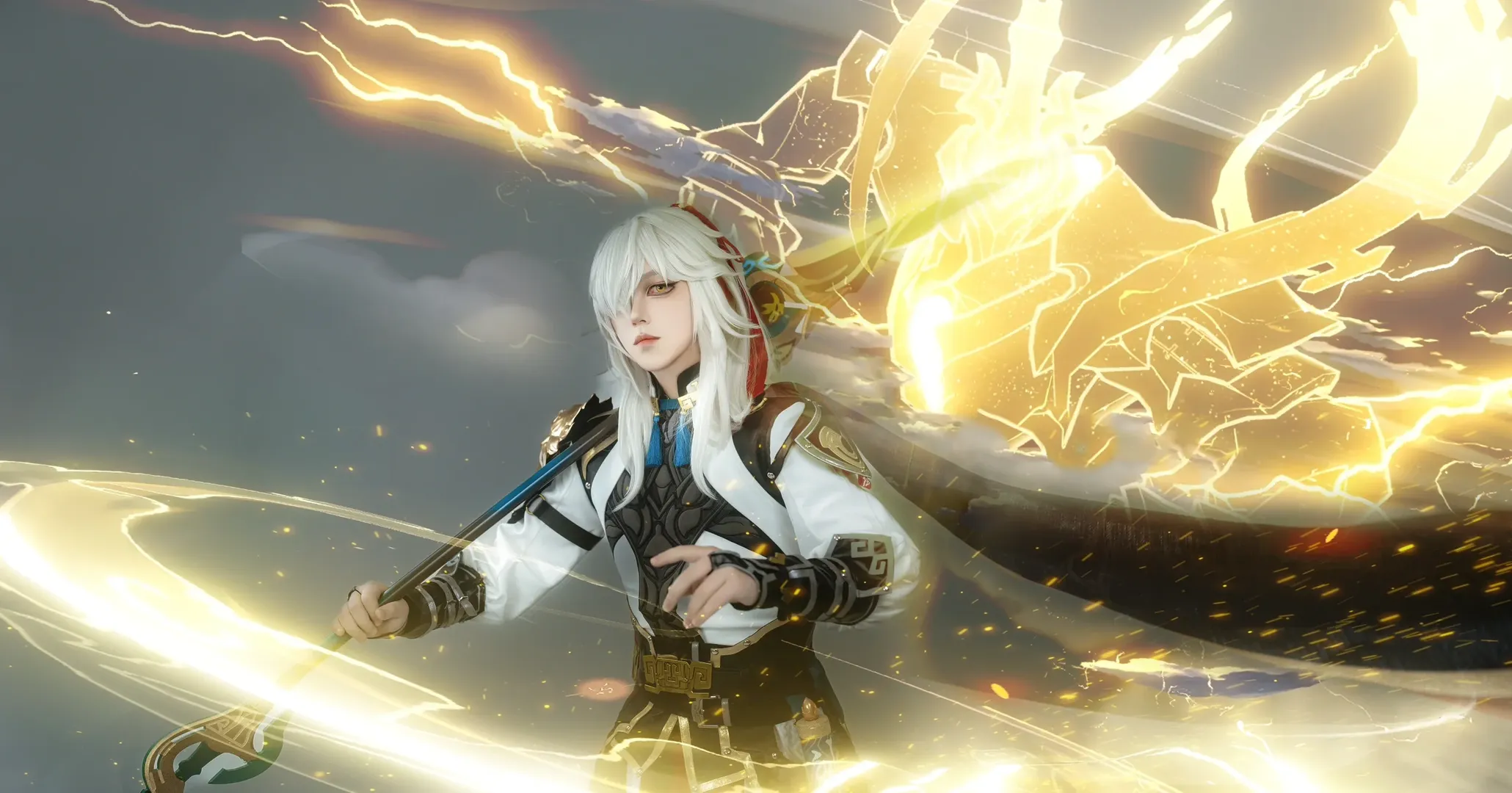 崩坏星穹铁道, cosplay正片, 白毛cos, 景元cos, 仙侠风cos - 第1张