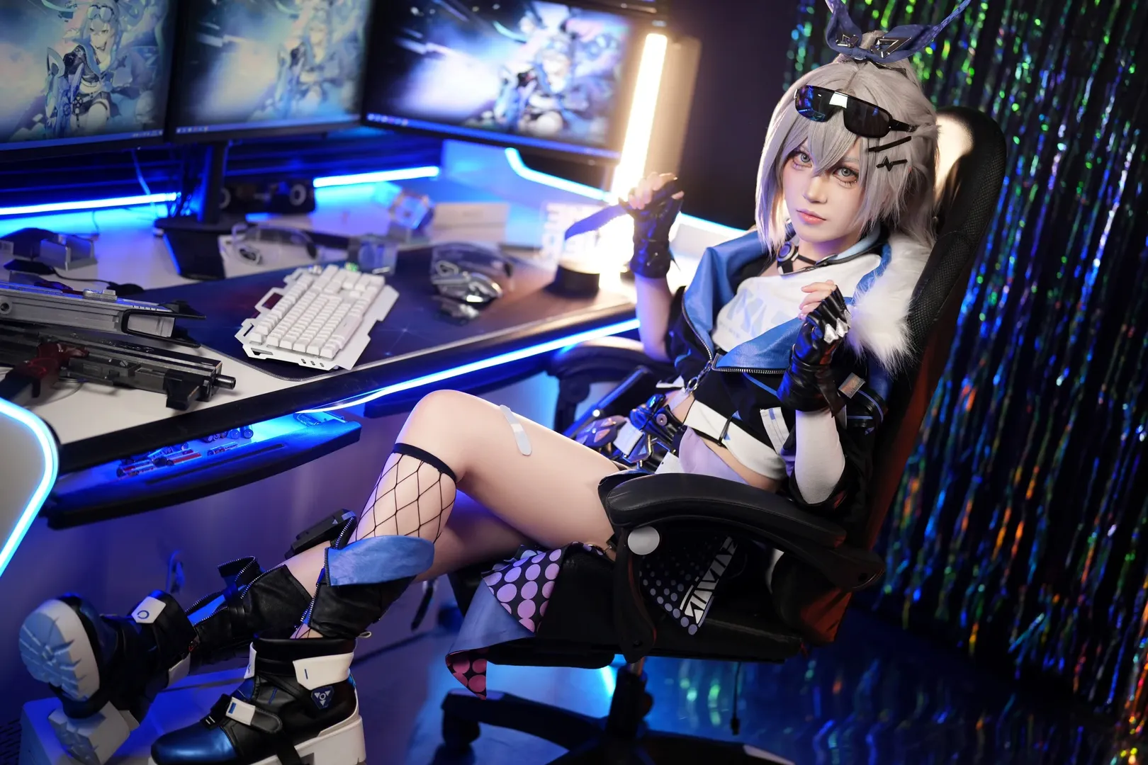 崩坏星穹铁道, 赛博朋克, 银狼cos, 电竞少女, 丝袜穿搭 - 第1张