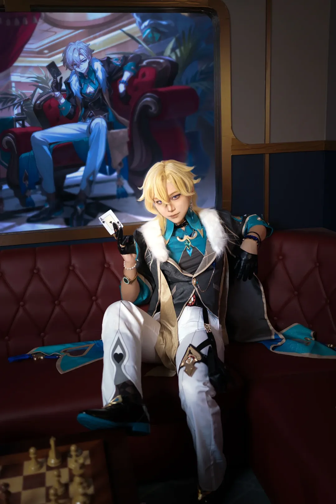 崩壞星穹鐵道, cosplay分享, 砂金cos, 金髮造型, 賭桌主題