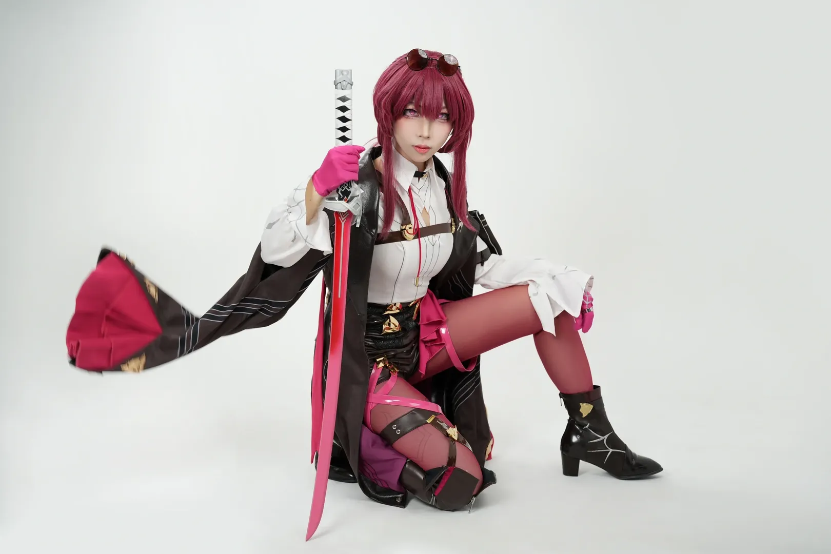 崩坏星穹铁道, 卡芙卡cos, cosplay摄影, 二次元客片, 粉色丝袜穿搭 - 第2张