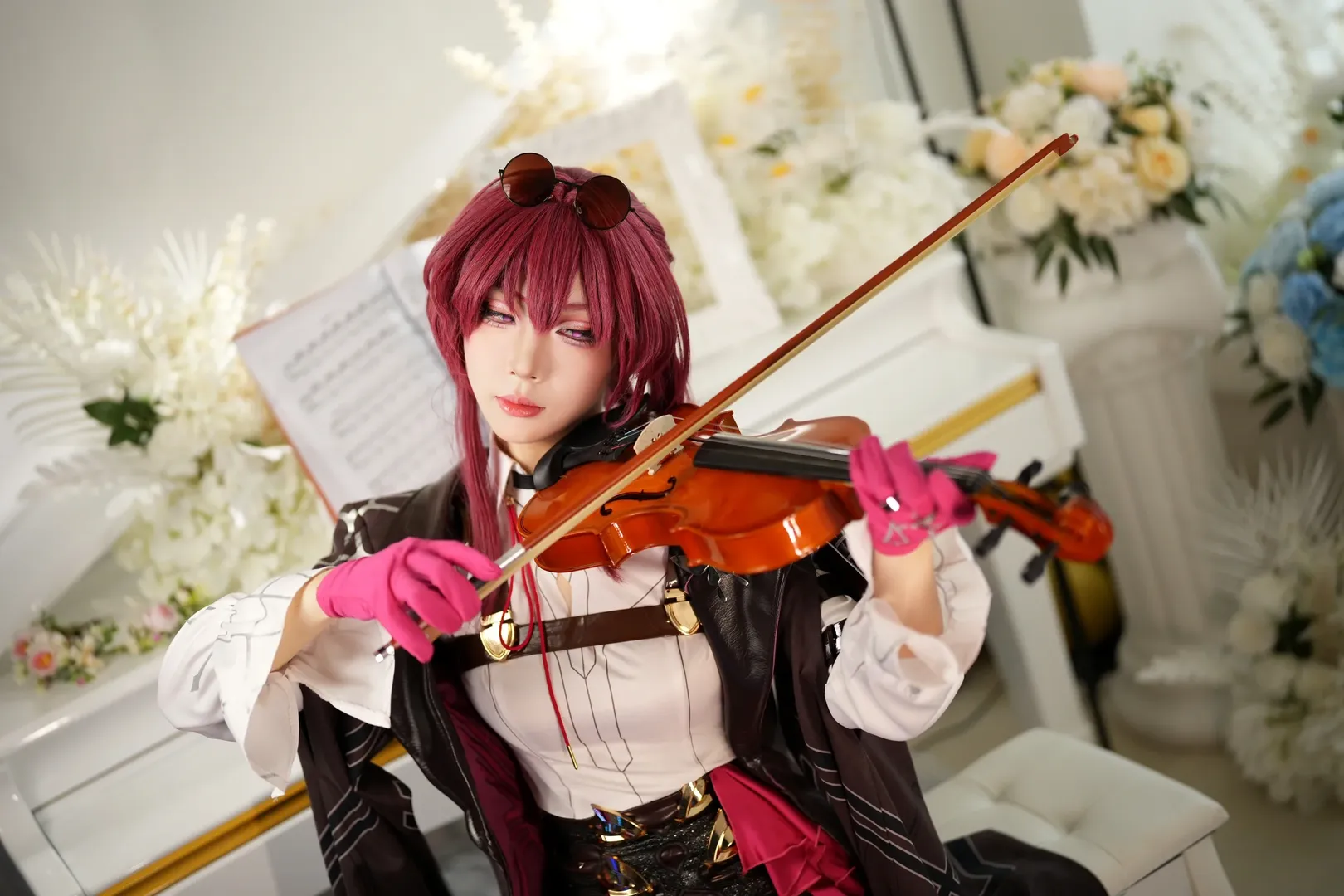 崩坏星穹铁道, 卡芙卡cos, cosplay摄影, 二次元客片, 粉色丝袜穿搭 - 第5张