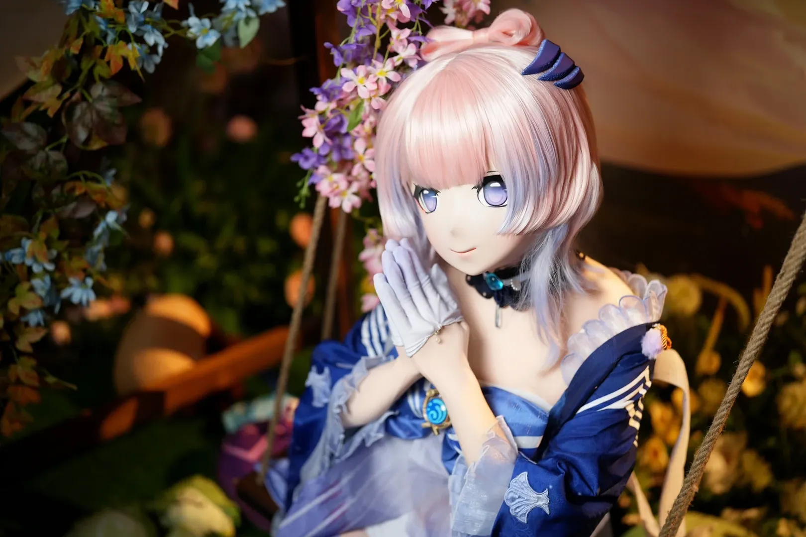 原神, cosplay, 珊瑚宫心海cos, 白丝穿搭, kig - 第6张