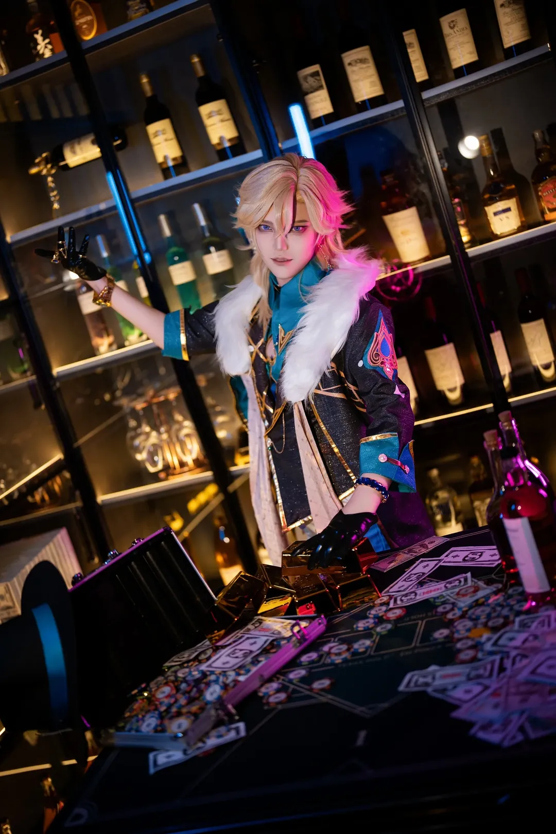 ロールプレイ, 崩壊：スターレイル, バーの雰囲気, コスプレ撮影, アベンチュリン コスプレ - 1枚目