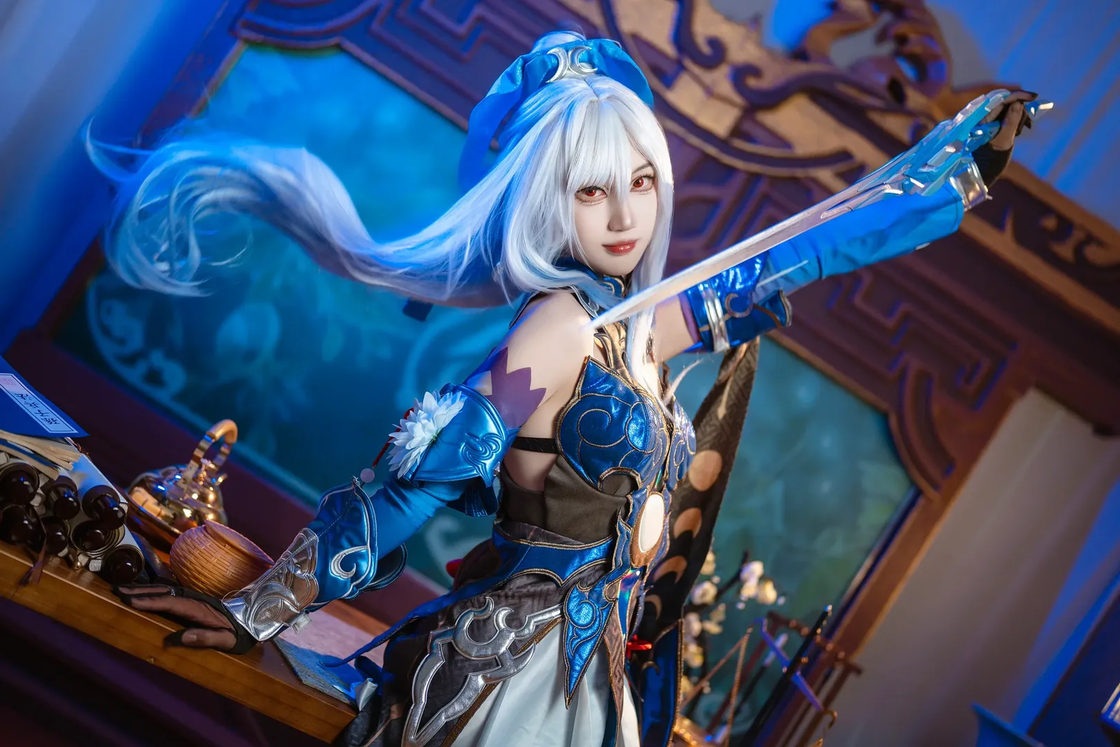 崩壊：スターレイル, 鏡流 コスプレ, コスプレ撮影, 国風二次元, 白髪赤眼 - 1枚目