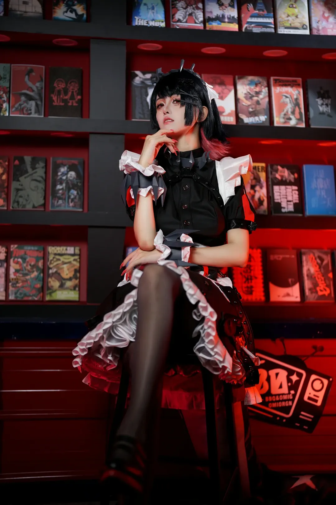 绝区零, cosplay正片, 爱莲乔cos, 黑丝穿搭, 酷飒女仆 - 第2张