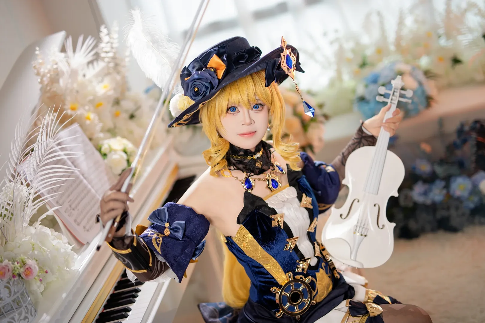 原神, cosplay丝袜, 娜维娅cos, 原神cosplay, 米游妙妙屋