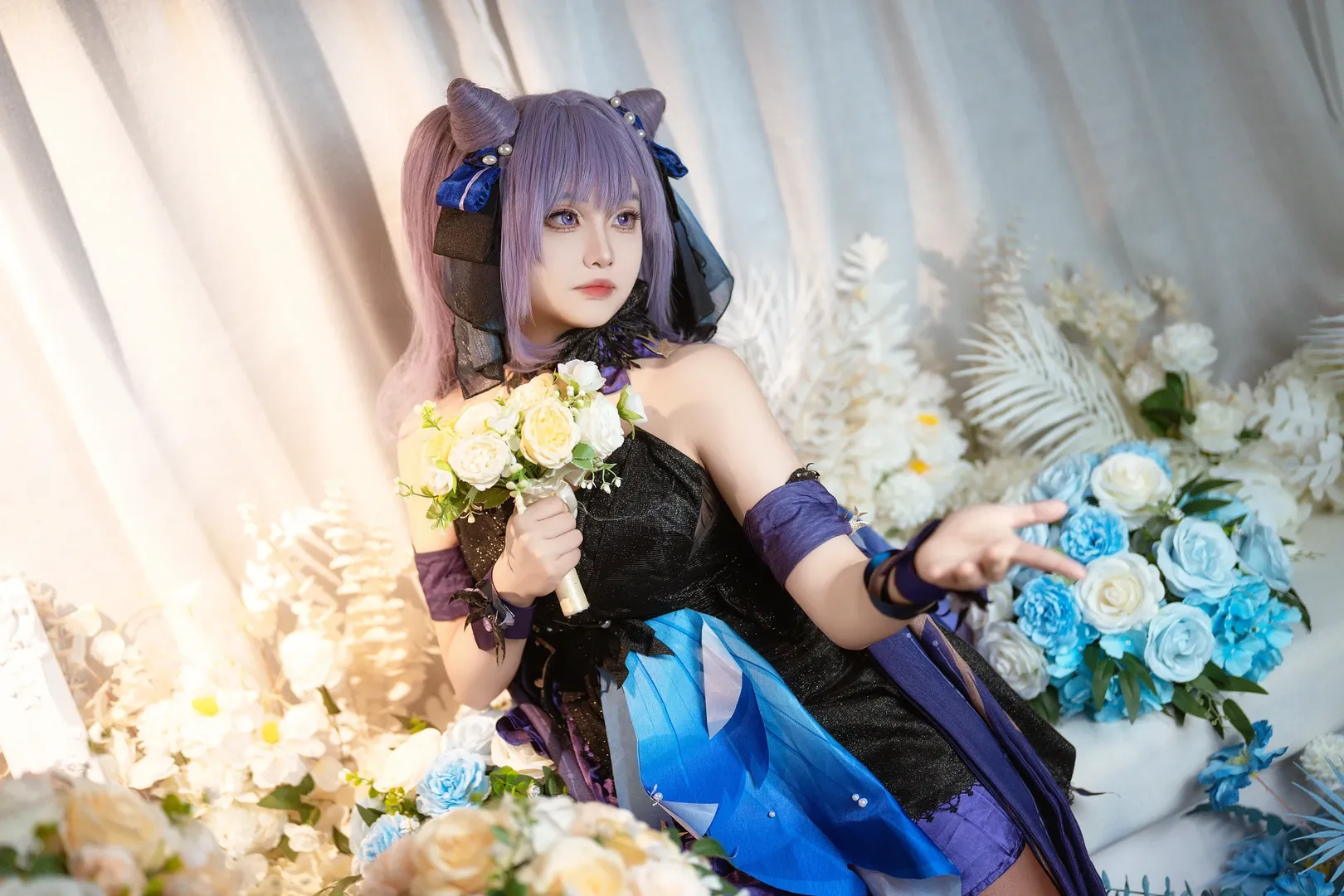角色扮演, 原神, 刻晴cos, 动漫cosplay, 丝袜穿搭 - 第1张