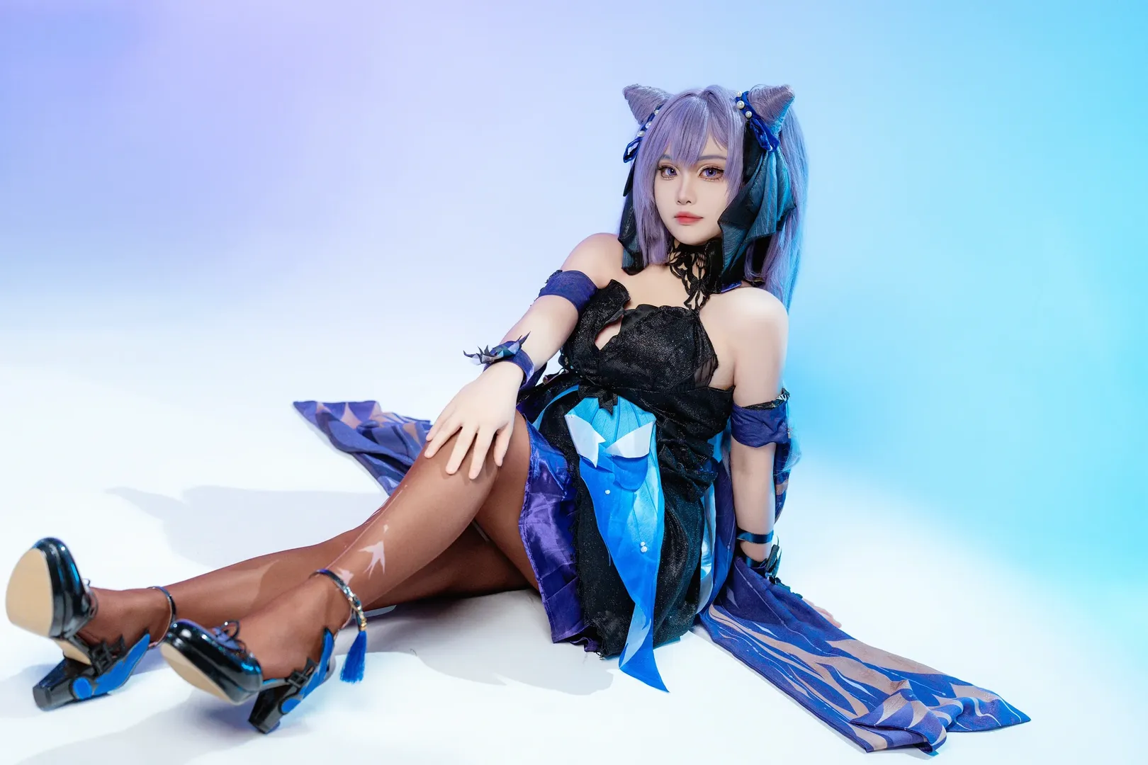 角色扮演, 原神, 刻晴cos, 动漫cosplay, 丝袜穿搭