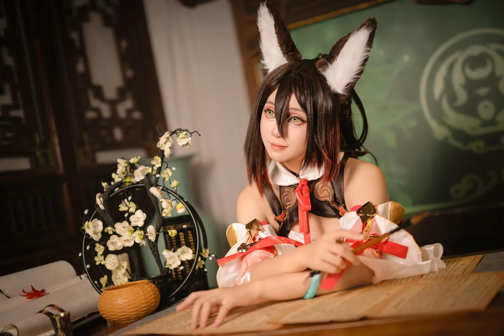 崩坏星穹铁道, 古风cosplay, 停云cos, 兽耳少女, 月下夜景 - 第3张