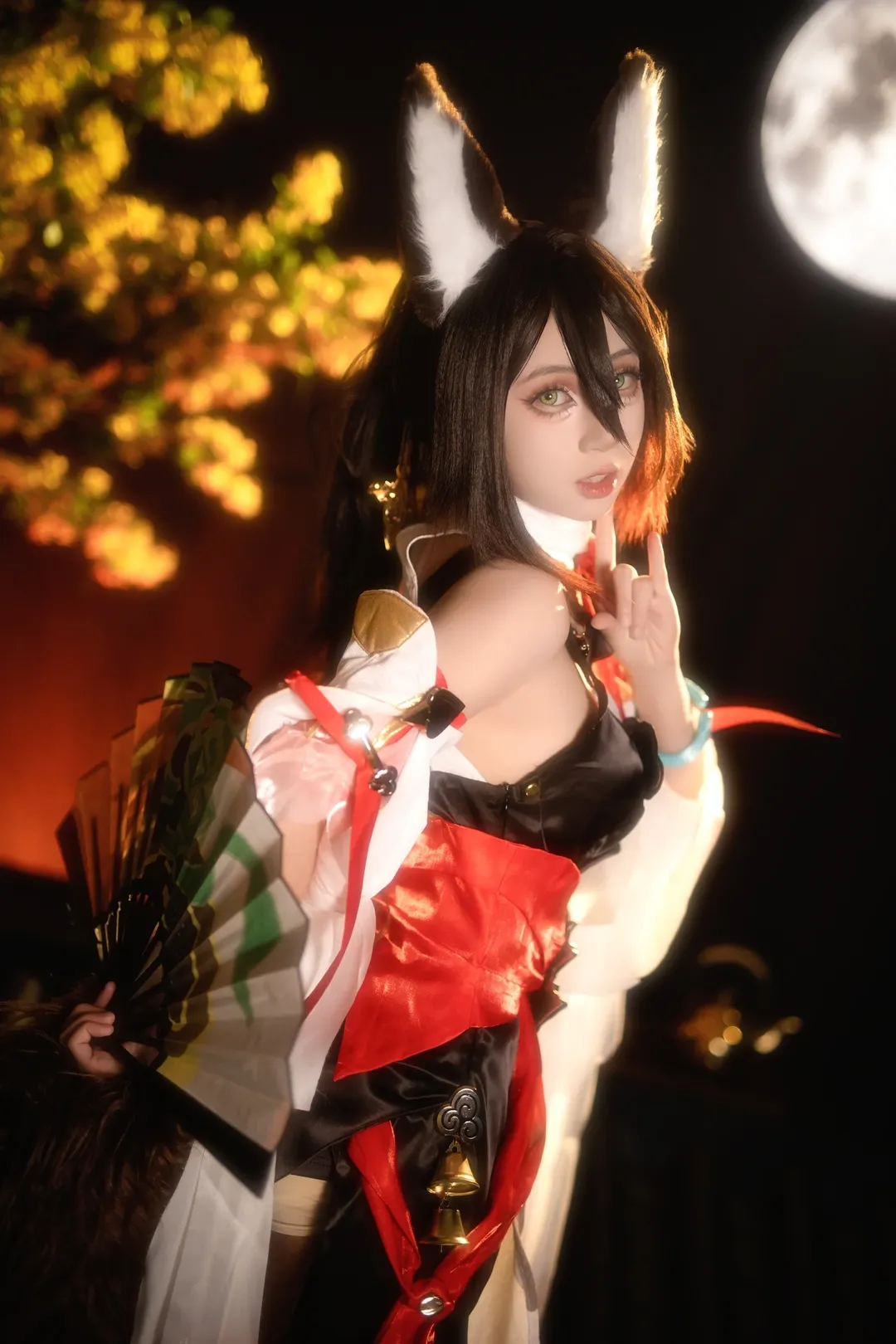 崩坏星穹铁道, 古风cosplay, 停云cos, 兽耳少女, 月下夜景 - 第6张