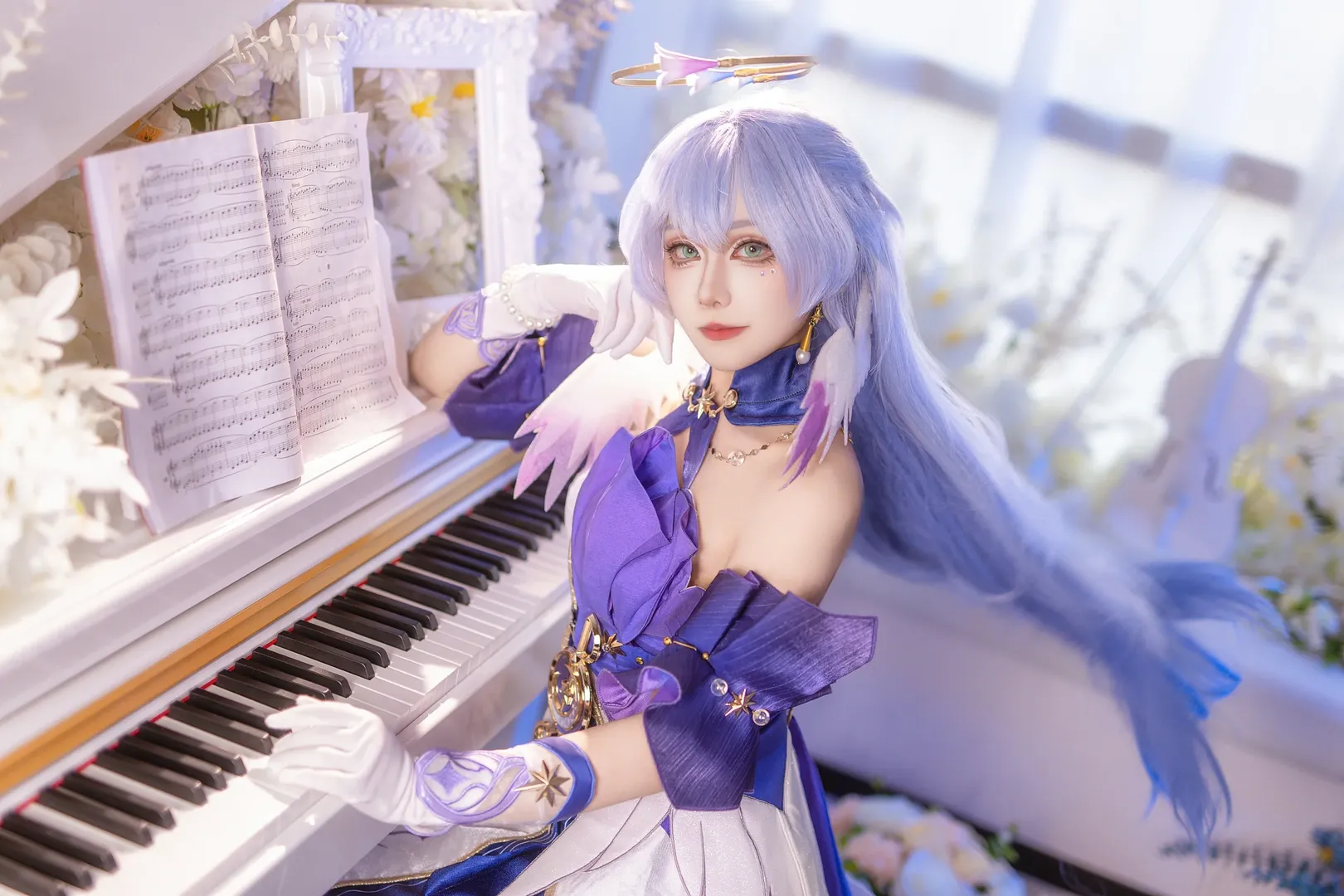 崩坏星穹铁道, 知更鸟cos, 二次元cosplay, cos摄影, 浅蓝假发