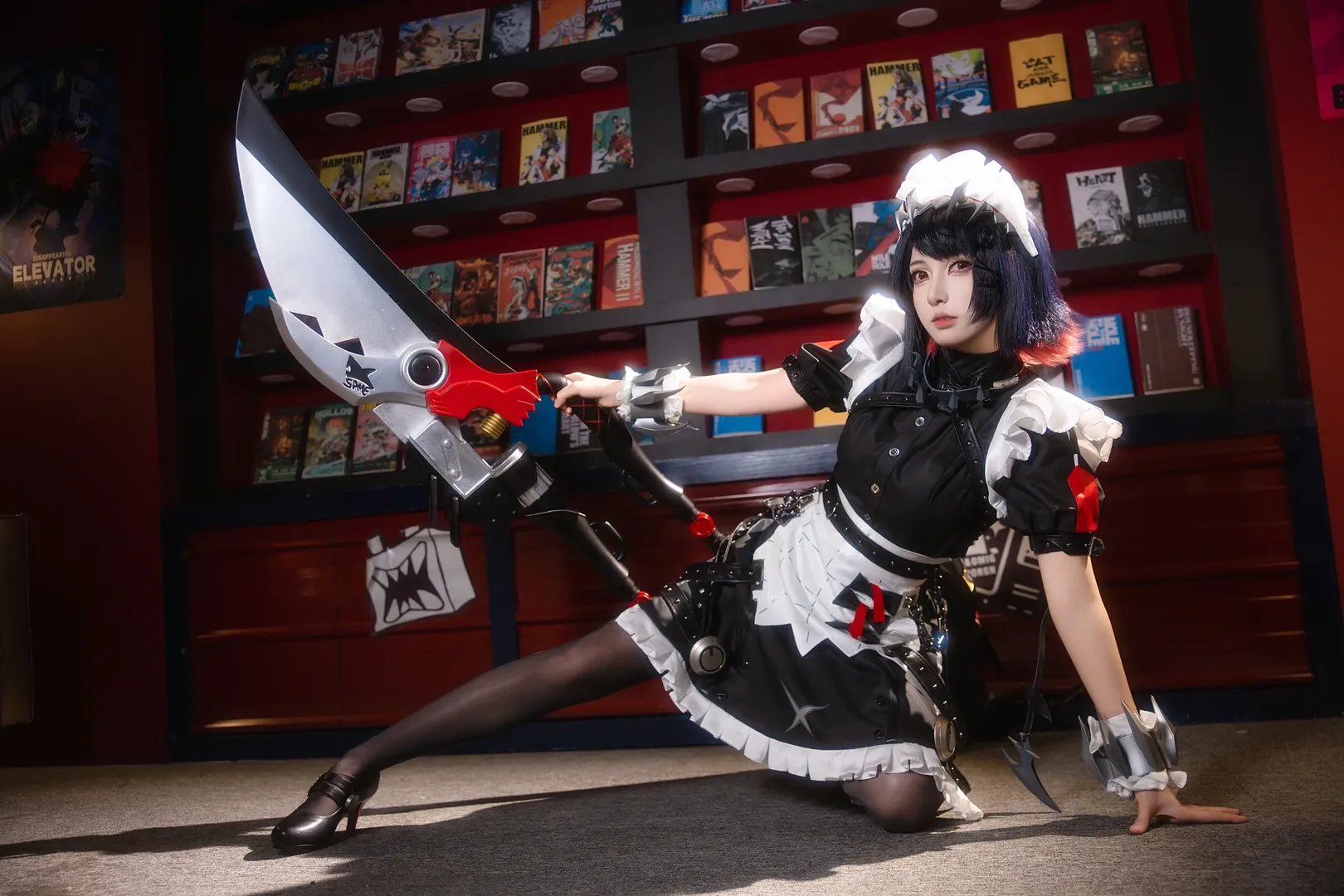 绝区零, Cosplay摄影, 艾莲乔cos, 鲨鱼妹, 黑丝穿搭