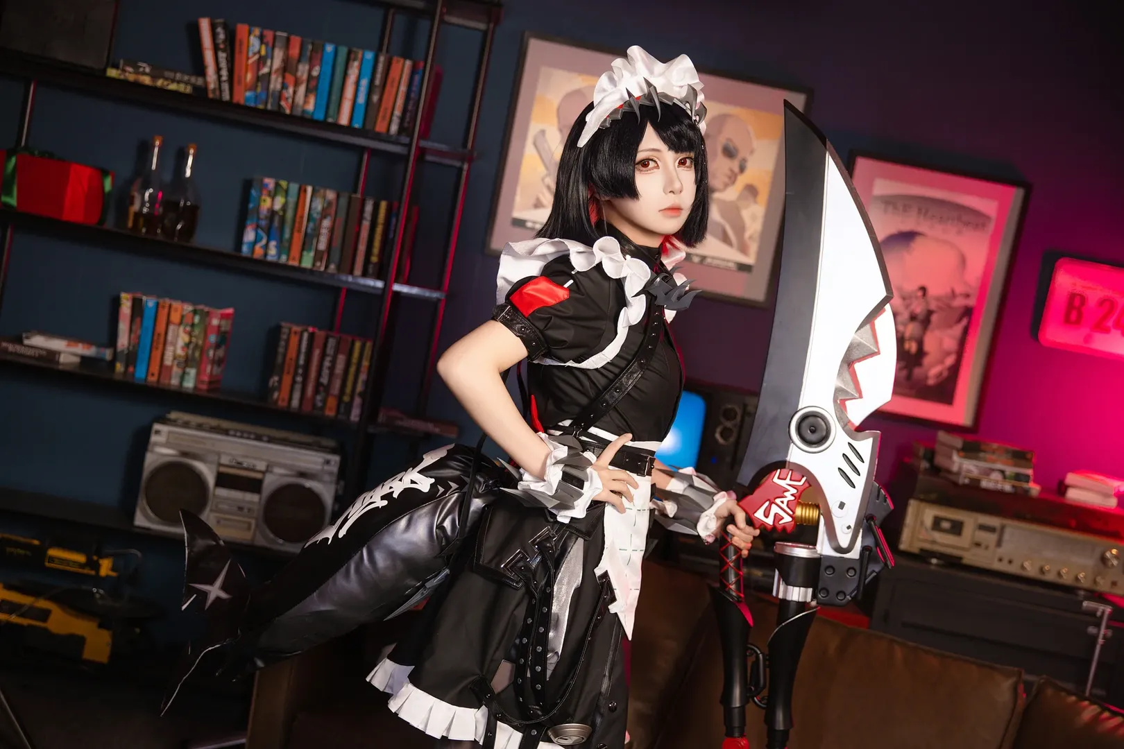 绝区零, Cosplay摄影, 艾莲乔cos, 鲨鱼妹, 黑丝穿搭 - 第5张