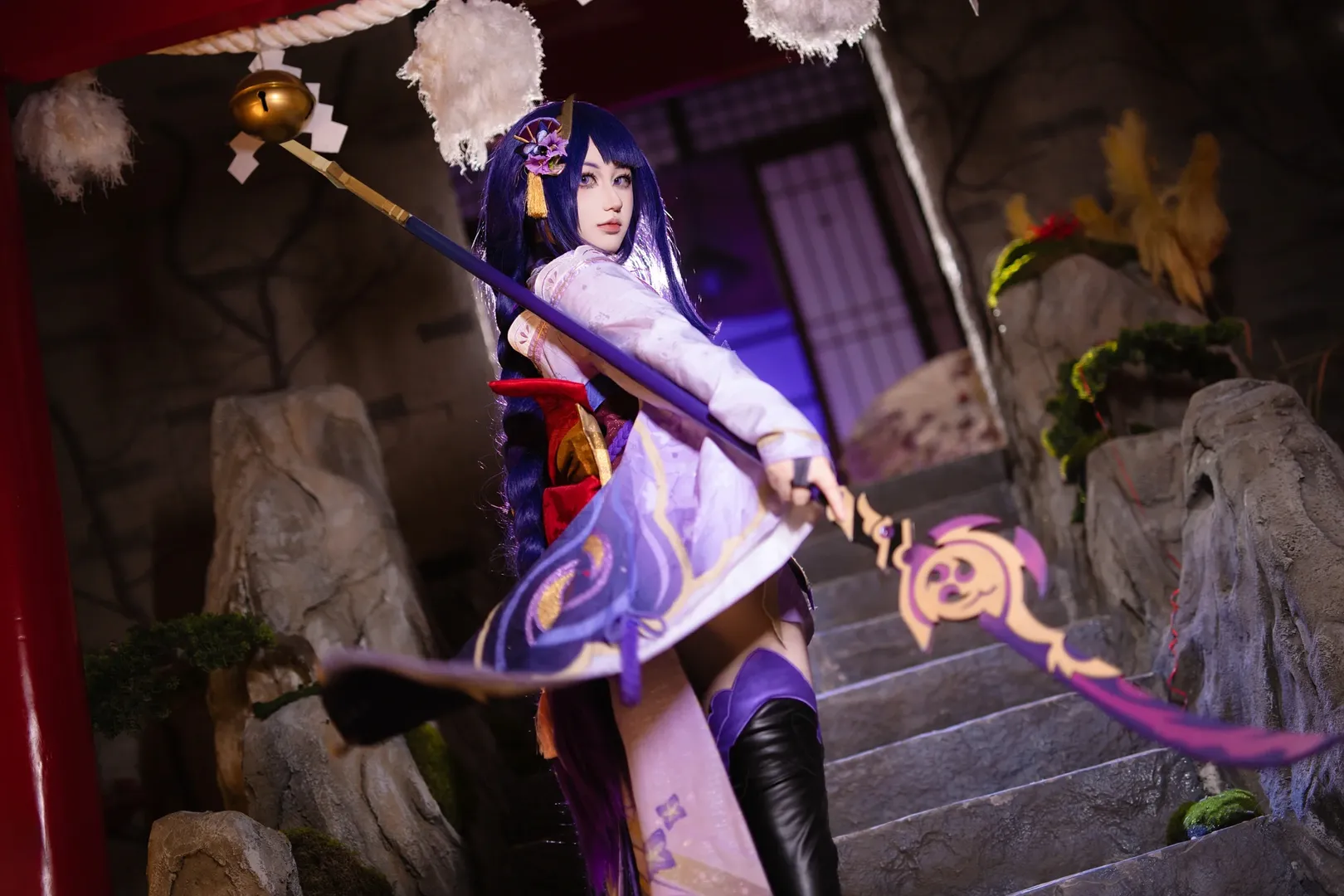 原神, 和风摄影, cosplay穿搭, 丝袜穿搭, 雷电将军cos