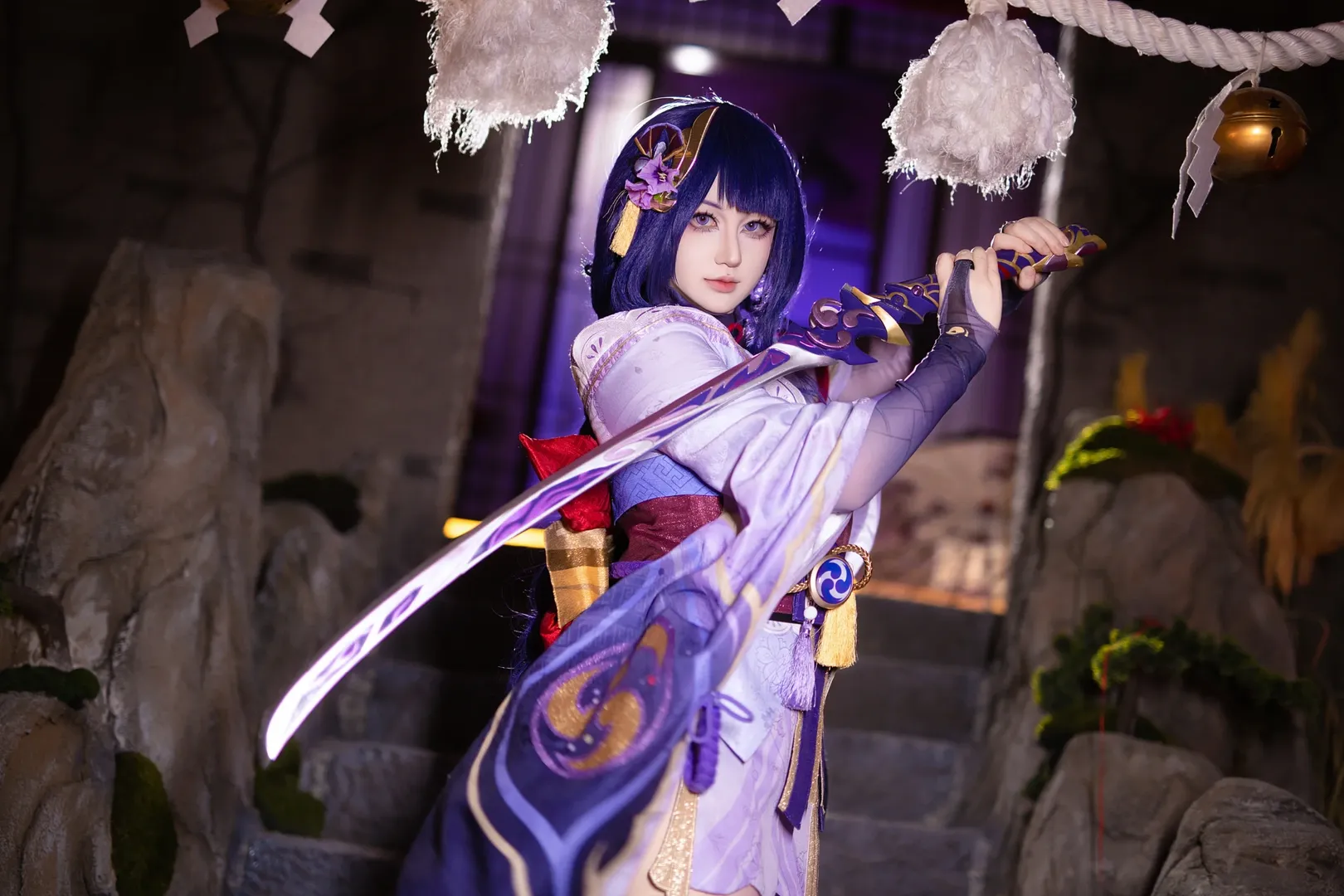 原神, 和风摄影, cosplay穿搭, 丝袜穿搭, 雷电将军cos - 第3张