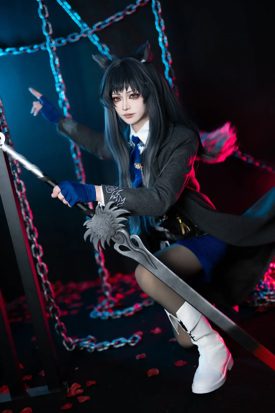 コスプレ, アークナイツ, 黒ストッキング, 獣耳, テキサス コスプレ - 1枚目