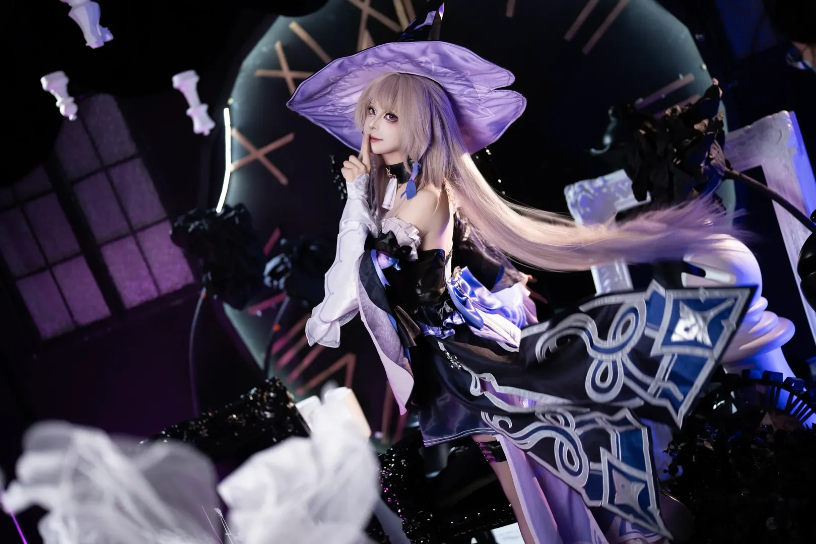 崩坏星穹铁道, 大黑塔cos, 黑丝穿搭, 高质量cosplay, 魔女装cos - 第2张