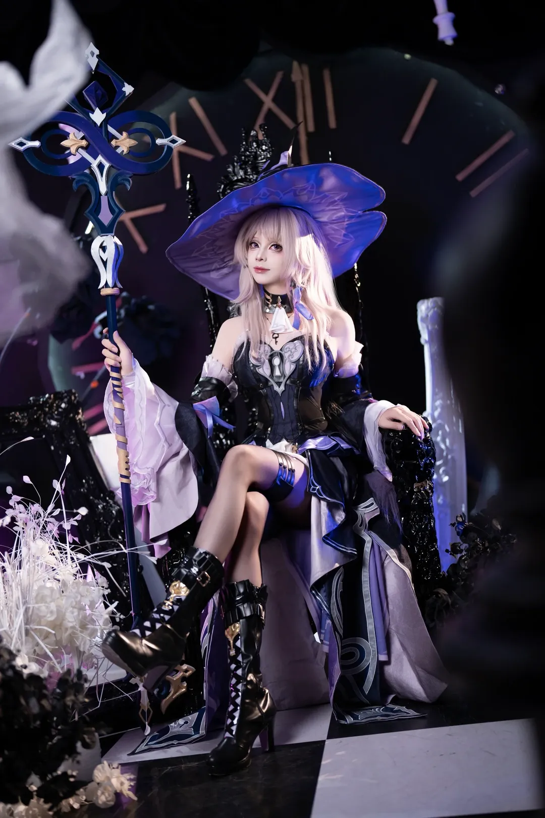 崩坏星穹铁道, 大黑塔cos, 黑丝穿搭, 高质量cosplay, 魔女装cos - 第4张