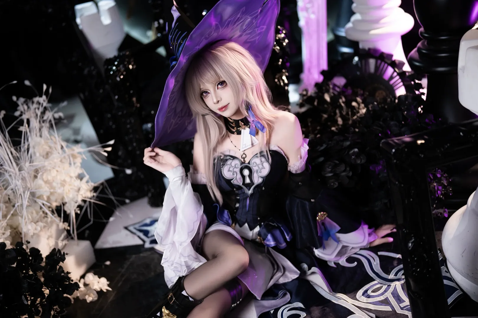 崩坏星穹铁道, 大黑塔cos, 黑丝穿搭, 高质量cosplay, 魔女装cos - 第5张