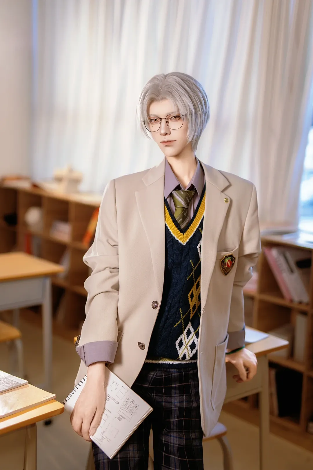 银发cos, 学院风cos, 莫弈cos, 未定事件簿, 眼镜cos - 第6张