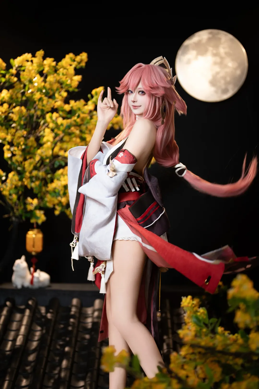 原神, 八重神子 コスプレ, 和風コーデ, コスプレ写真, 月夜の夜景 - 2枚目