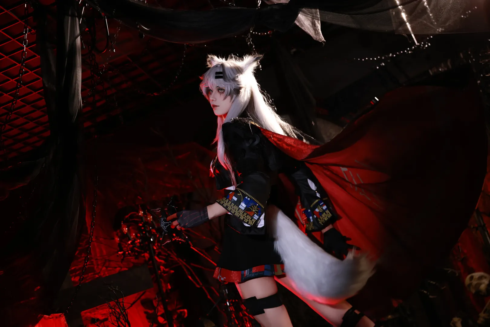 cosplay, 明日方舟, 黑丝cos, 荒芜拉普兰德cos, 暗黑风 - 第1张