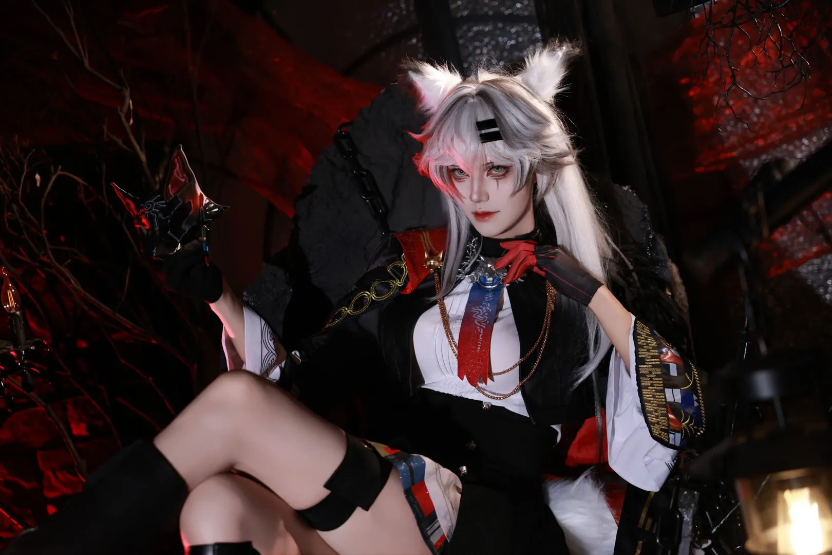 cosplay, 明日方舟, 黑丝cos, 荒芜拉普兰德cos, 暗黑风