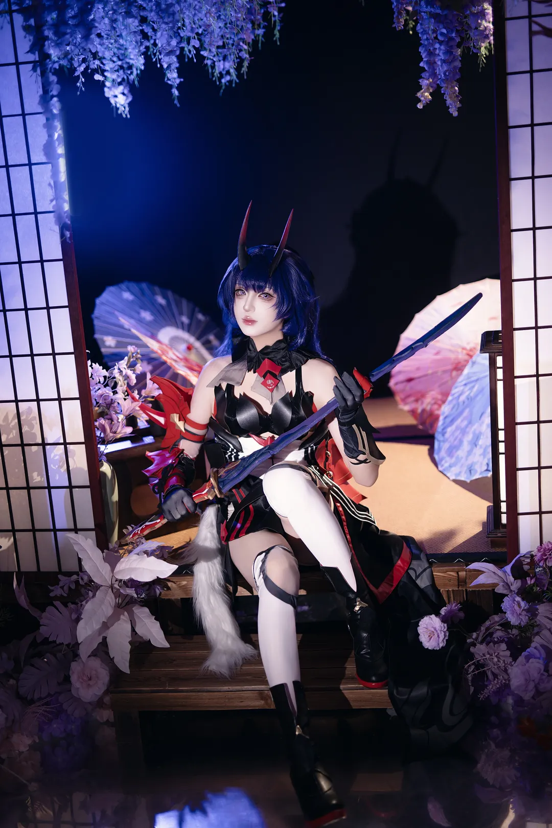 角色扮演, cosplay, 雷之律者cos, 丝袜, 兽尾