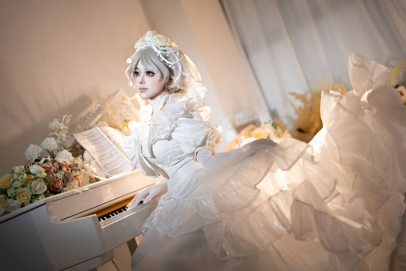 cosplay, 第五人格, 红夫人cos, 白纱礼服, 平面摄影 - 第2张