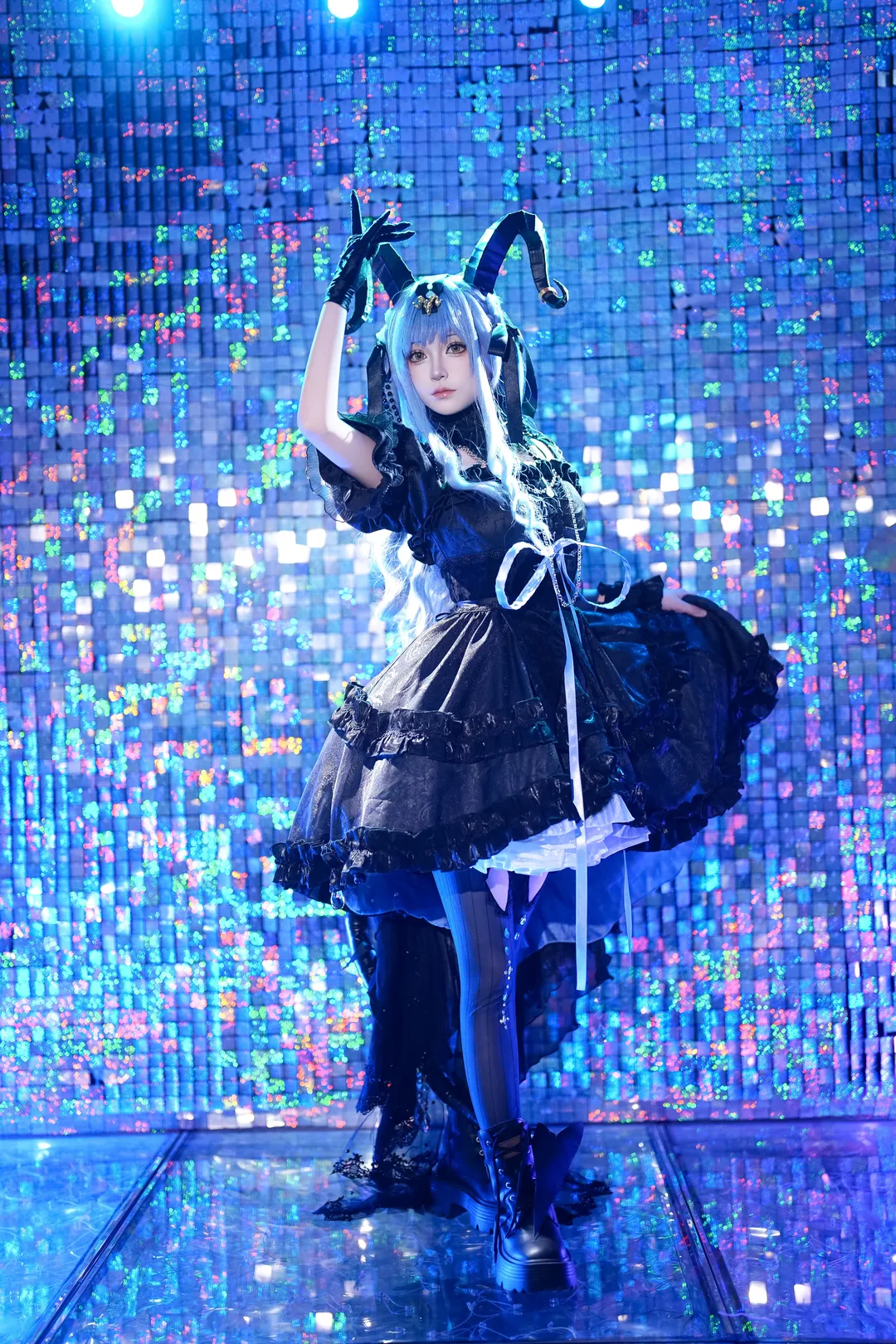 丰川祥子cos, 明日方舟, cosplay摄影, 黑丝穿搭, 暗黑哥特 - 第1张