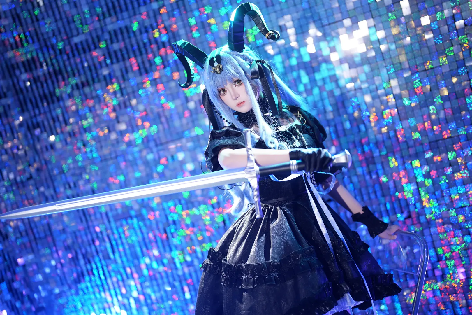 丰川祥子cos, 明日方舟, cosplay摄影, 黑丝穿搭, 暗黑哥特 - 第3张