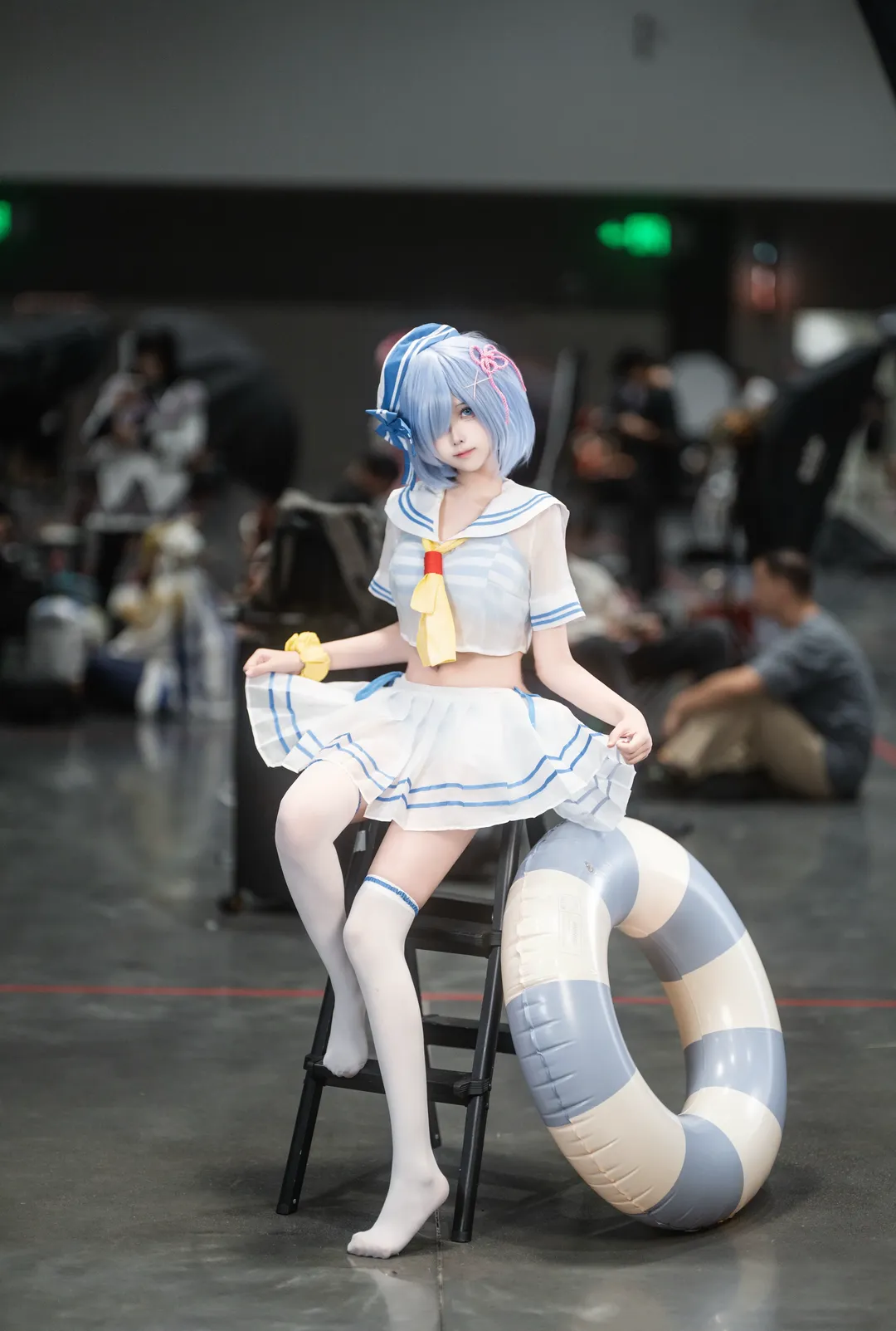 漫展, 从零开始的异世界生活, 蕾姆cos, 白丝, 水手服