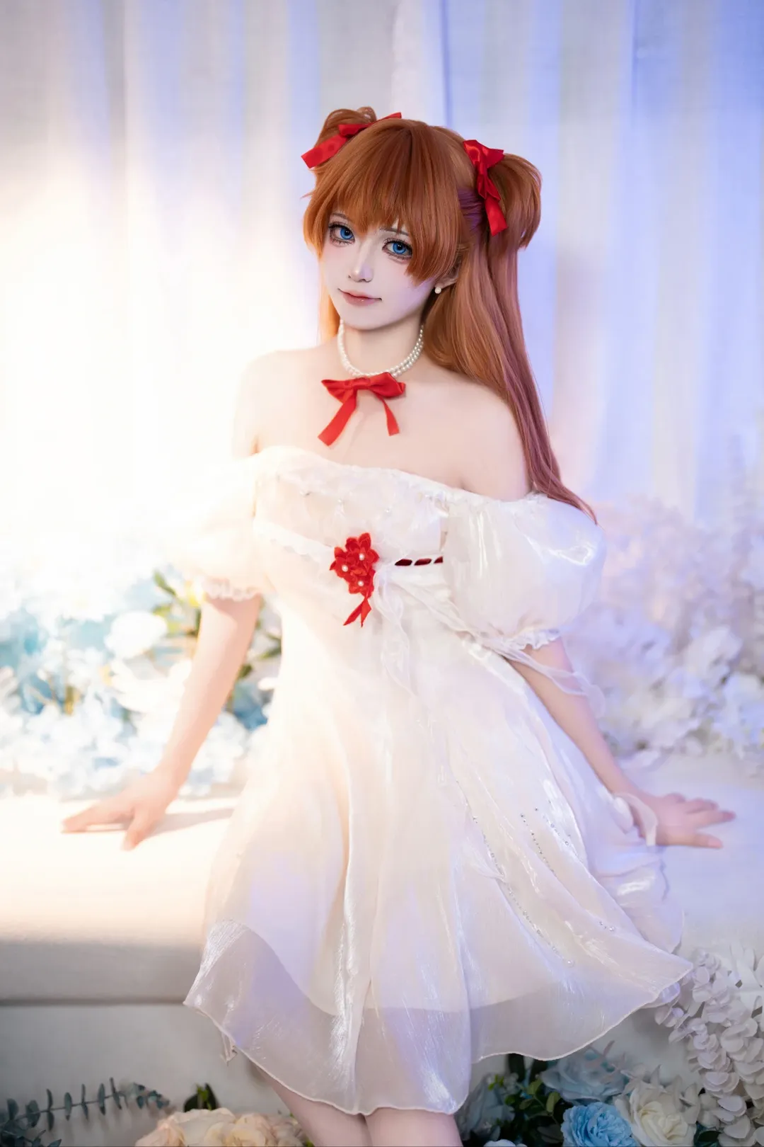 cosplay, 二次元少女, 白裙, 明日香cos, 新世纪福音战士 - 第2张