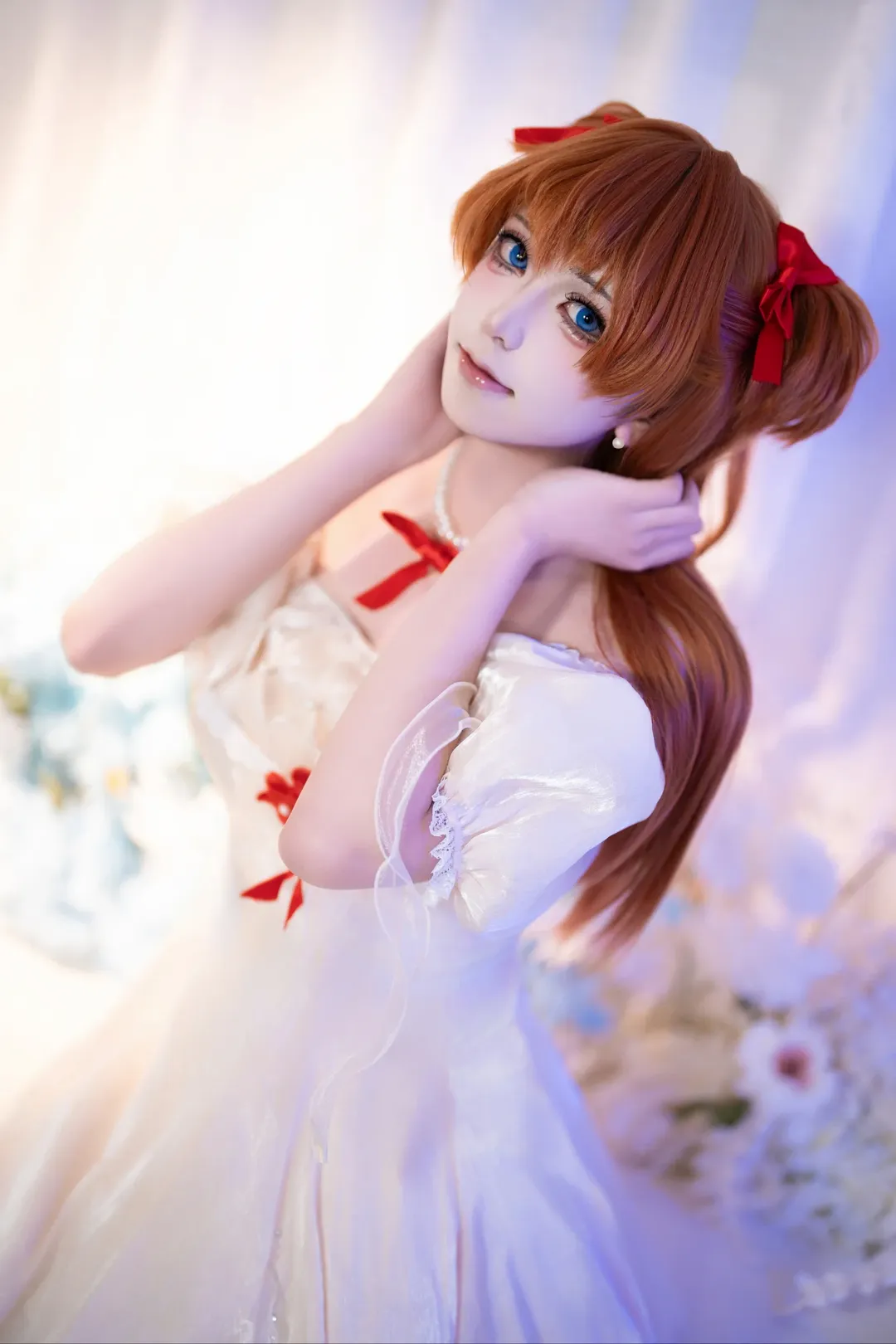cosplay, 二次元少女, 白裙, 明日香cos, 新世纪福音战士 - 第3张