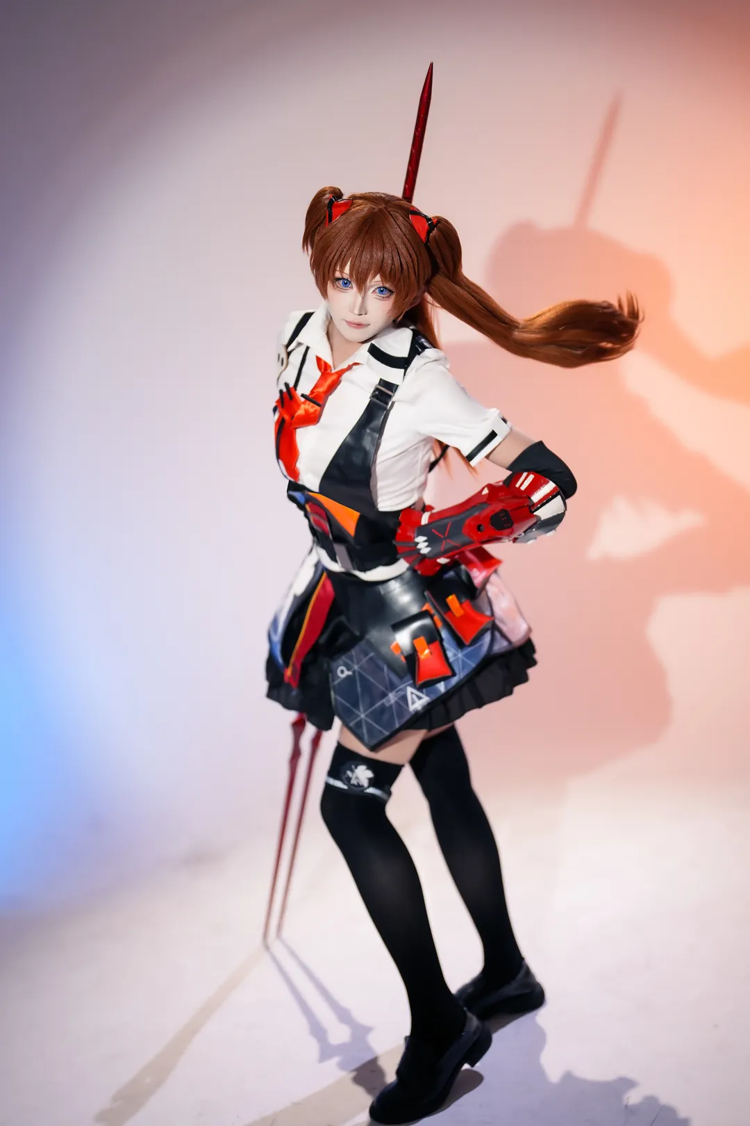 明日香cos, 新世纪福音战士, cosplay摄影, 黑丝袜, 学生党cos - 第1张