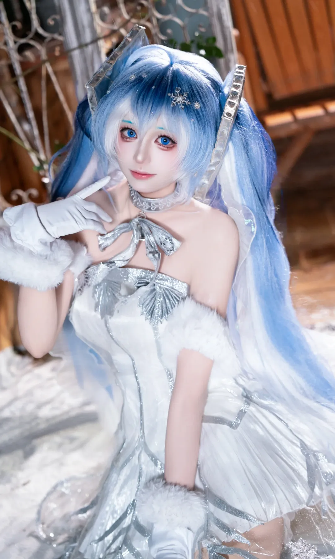 二次元, 初音未来, 初音未来cos, 白丝, 雪初音 - 第2张