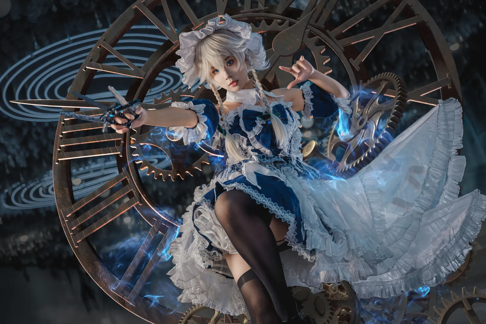 东方project, 漫展场照, 十六夜咲夜cos, 黑丝穿搭, 绵阳cosplay - 第1张
