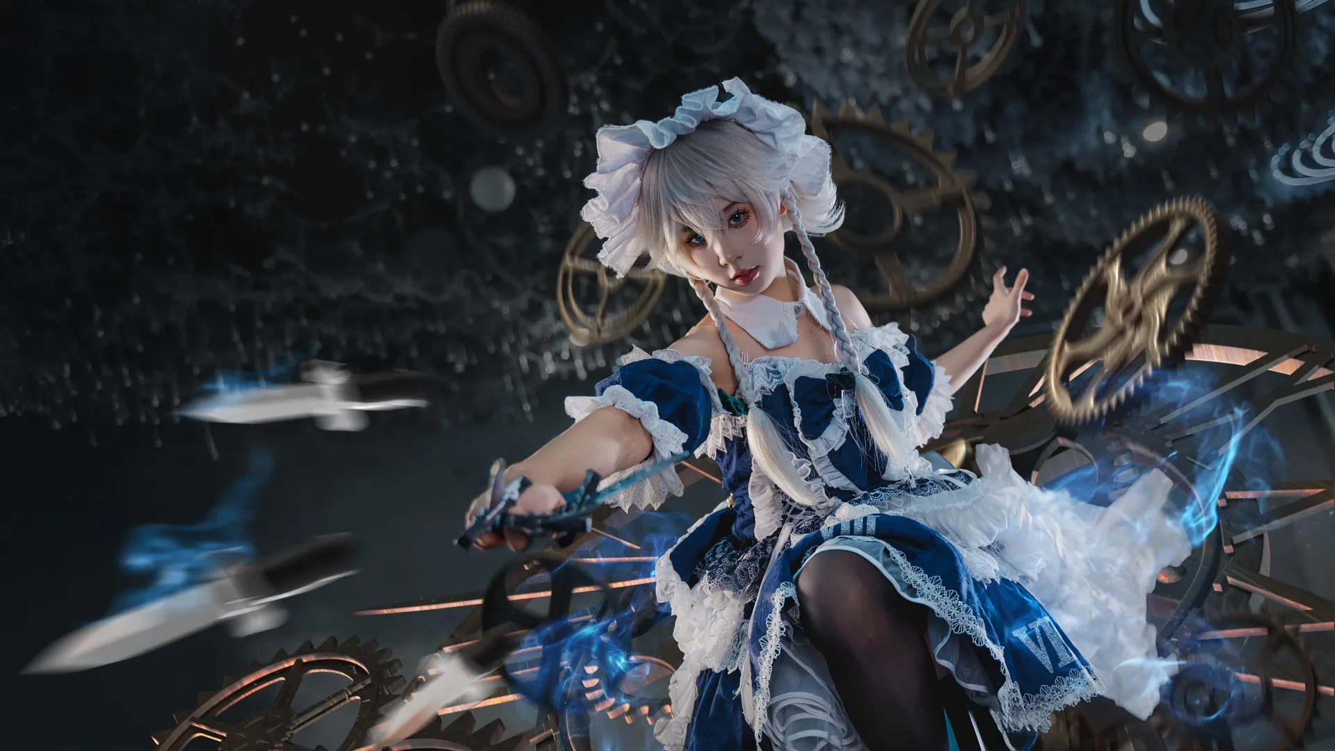 东方project, 漫展场照, 十六夜咲夜cos, 黑丝穿搭, 绵阳cosplay - 第2张