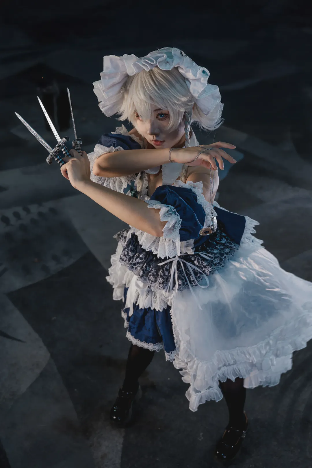 东方project, 漫展场照, 十六夜咲夜cos, 黑丝穿搭, 绵阳cosplay - 第4张