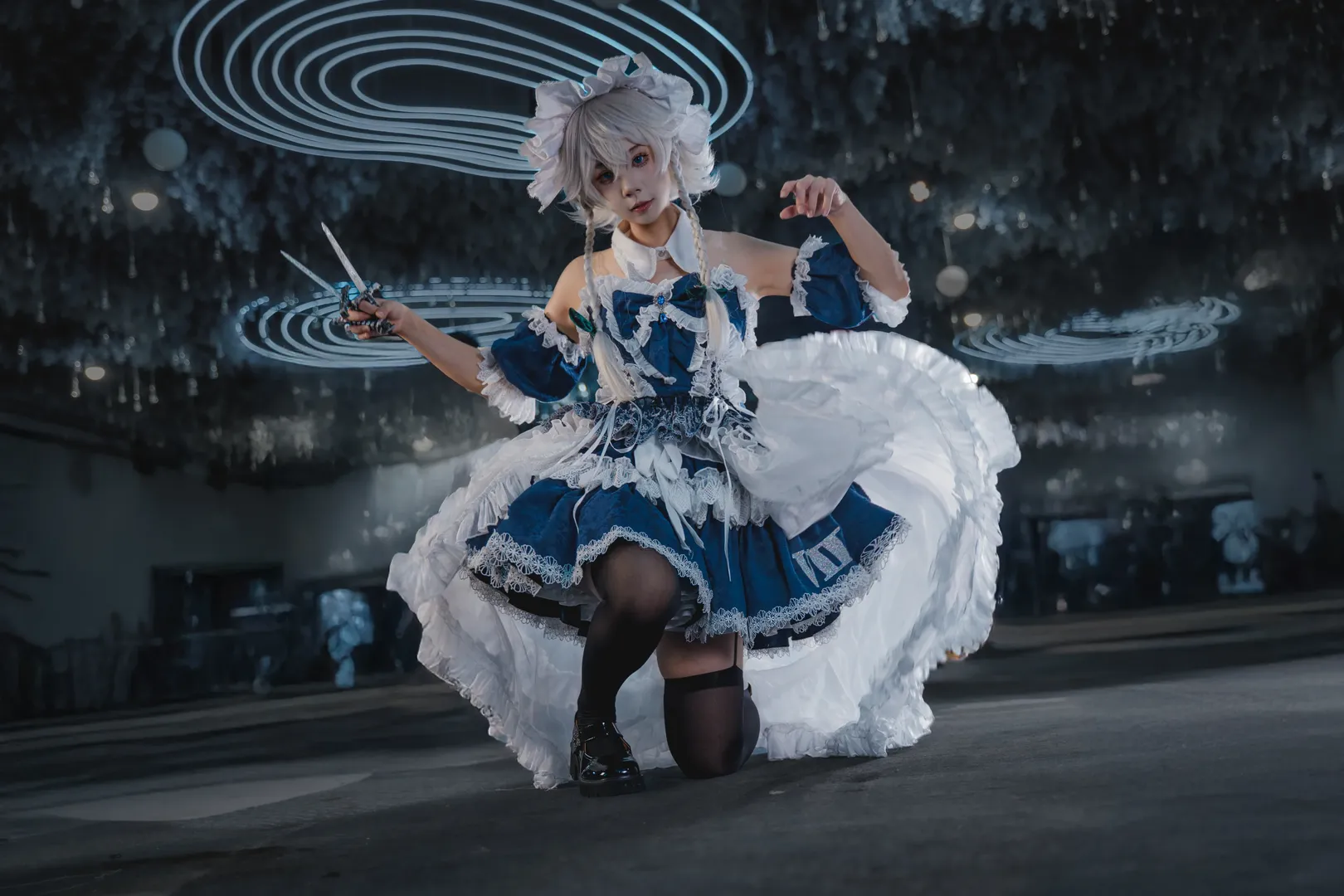东方project, 漫展场照, 十六夜咲夜cos, 黑丝穿搭, 绵阳cosplay - 第5张