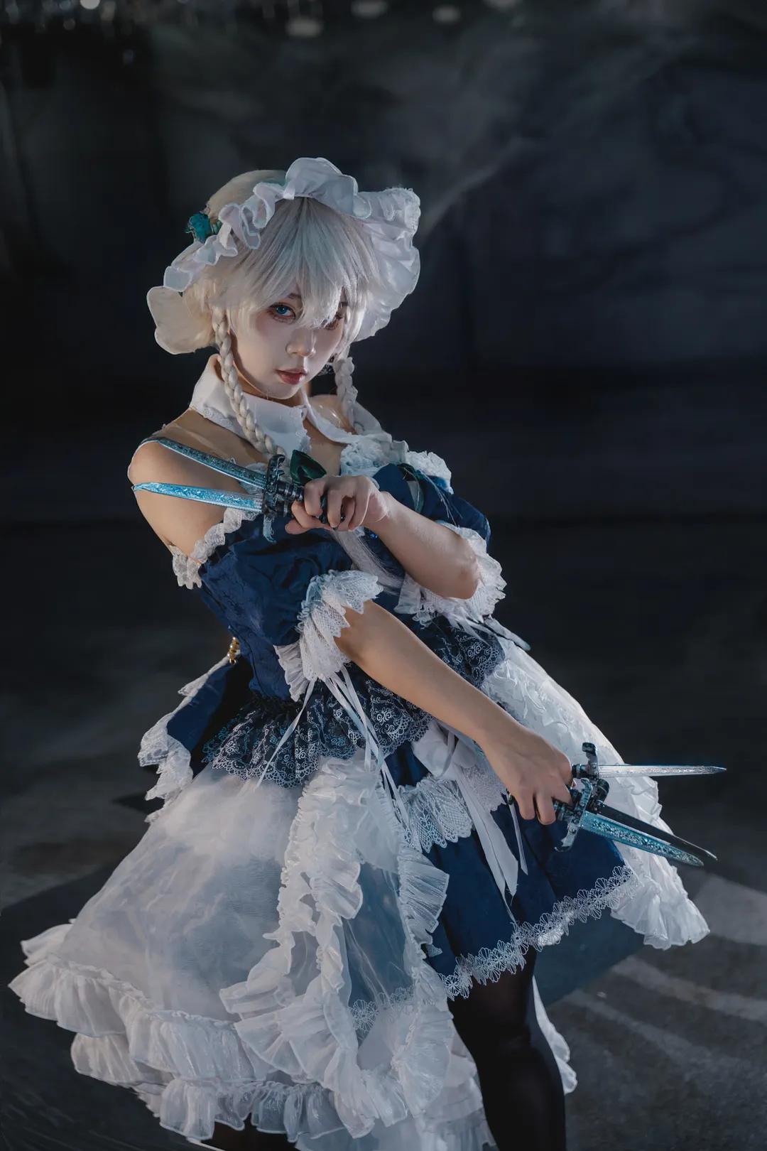 东方project, 漫展场照, 十六夜咲夜cos, 黑丝穿搭, 绵阳cosplay - 第6张