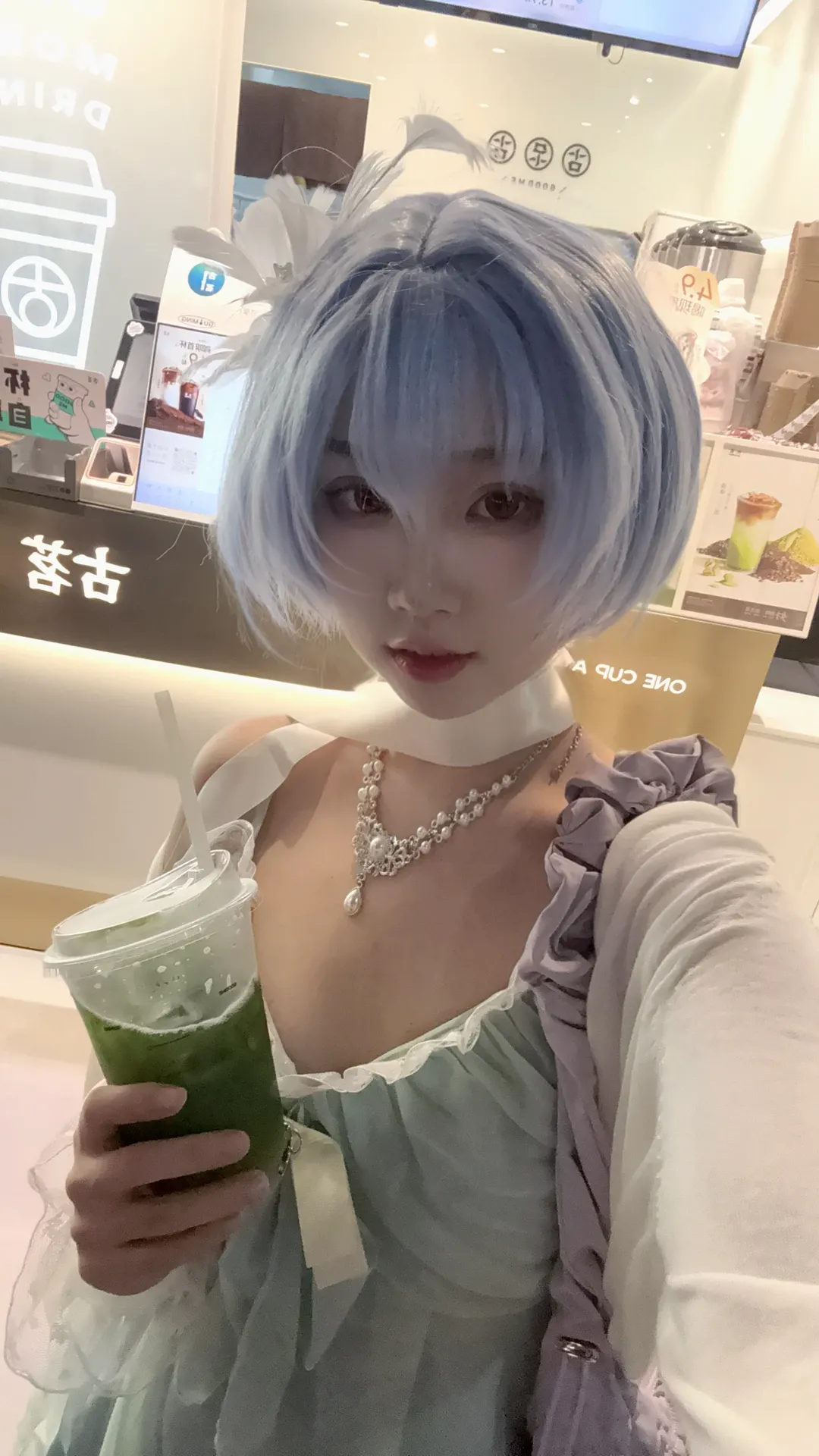 二次元, 私设, 绫波丽cos, 新世纪福音战士, 奶茶店自拍