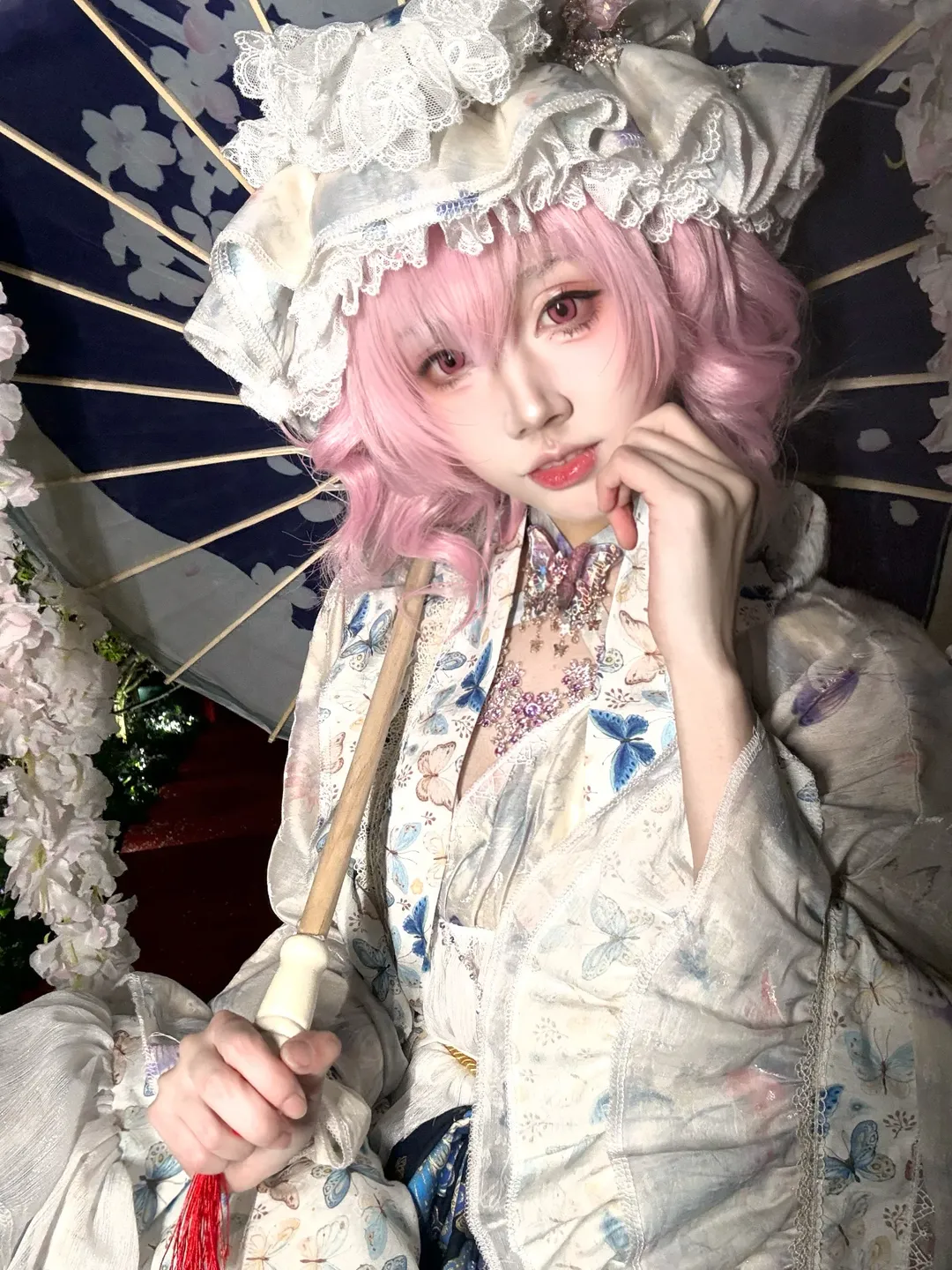 东方project, 西行寺幽幽子cos, 白丝穿搭, cosplay穿搭, 中华风Lolita - 第1张