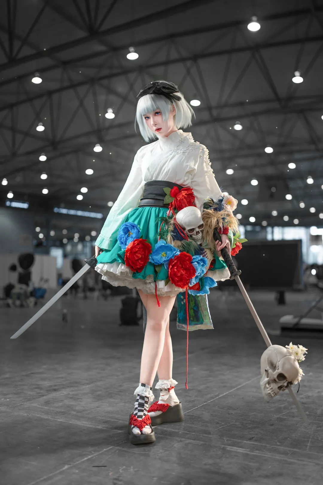 东方project, 魂魄妖梦cos, 和风服饰, 漫展摄影, 冷色调修图