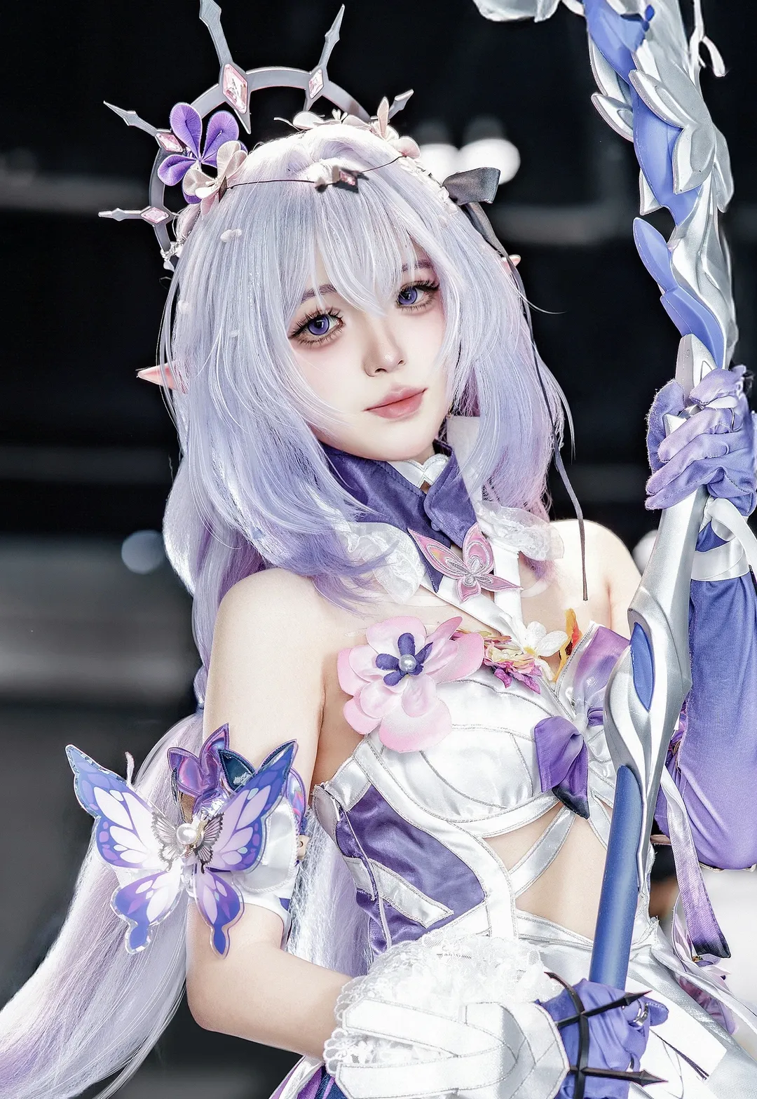 Honkai: Star Rail, Convention photos, Castorice cosplay, Elf ears cosplay, Purple hair cosplay - Image 1