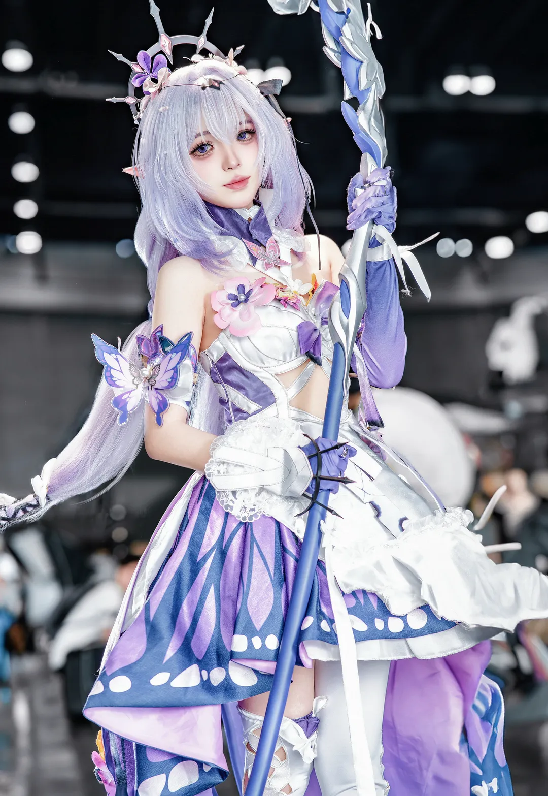 Honkai: Star Rail, Convention photos, Castorice cosplay, Elf ears cosplay, Purple hair cosplay - Image 2