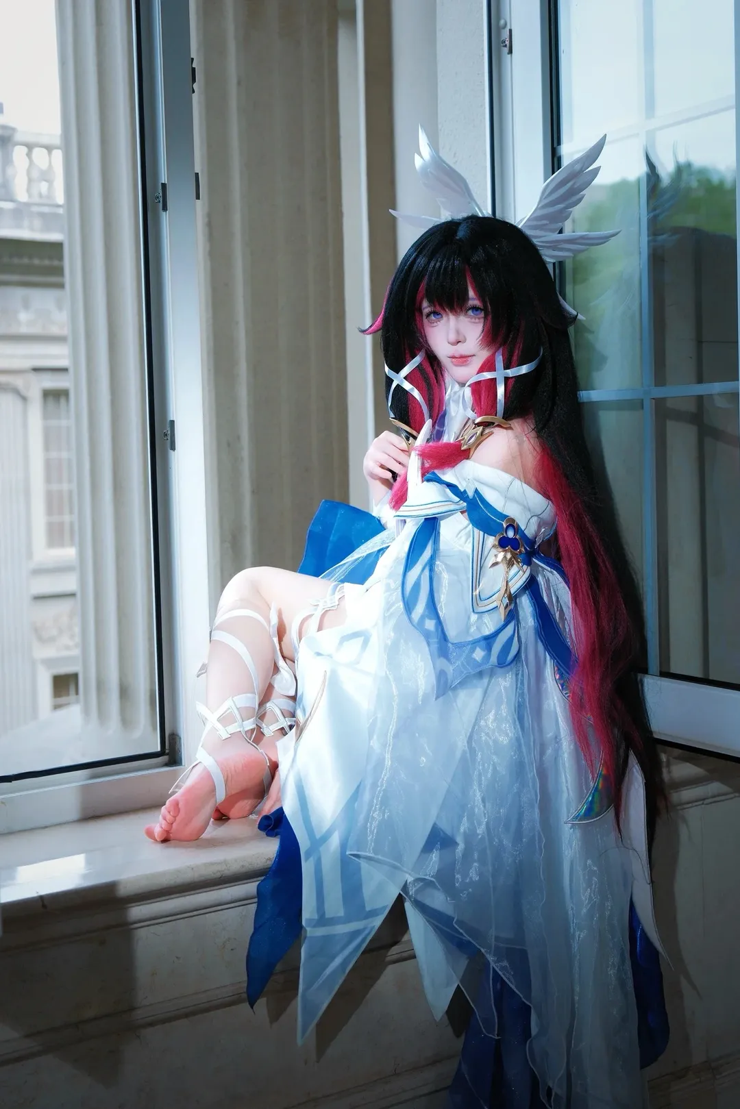 原神, 哥伦比娅cos, 二次元cosplay, 窗台摄影, 少女cos正片